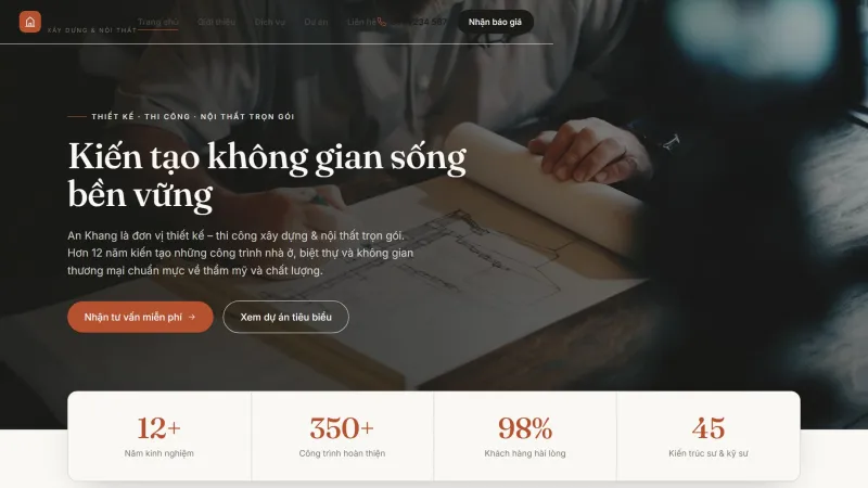 Giao diện website An Khang