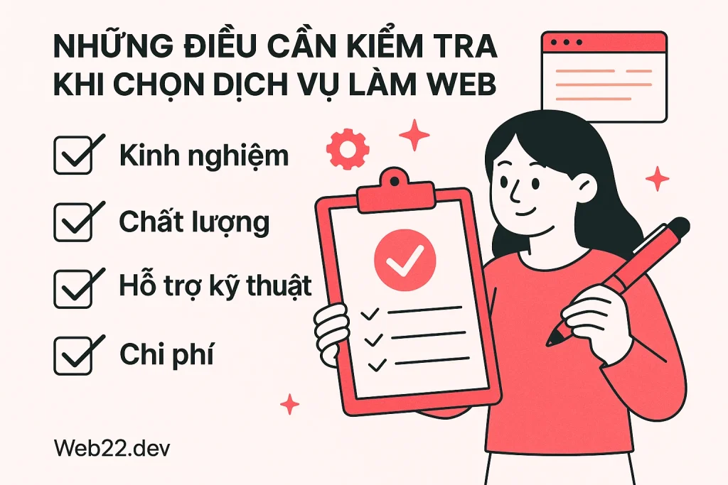 Những điều cần kiểm tra khi chọn dịch vụ làm web