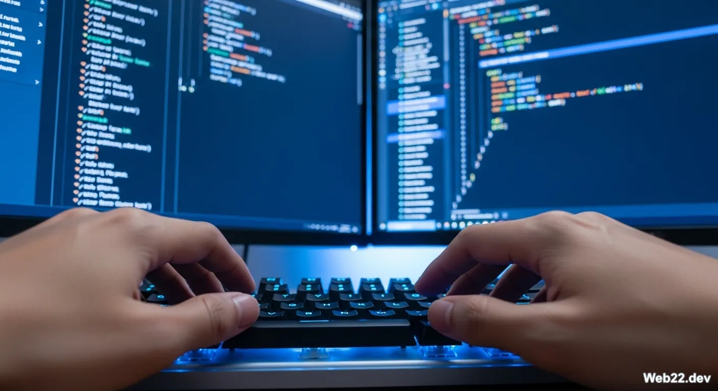 Một lập trình viên Việt Nam đang thao tác với các khối dữ liệu JSON sạch trên màn hình kép