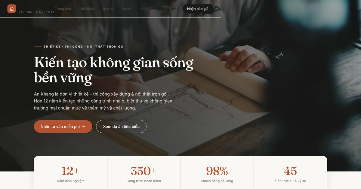 An Khang — web công ty xây dựng & nội thất