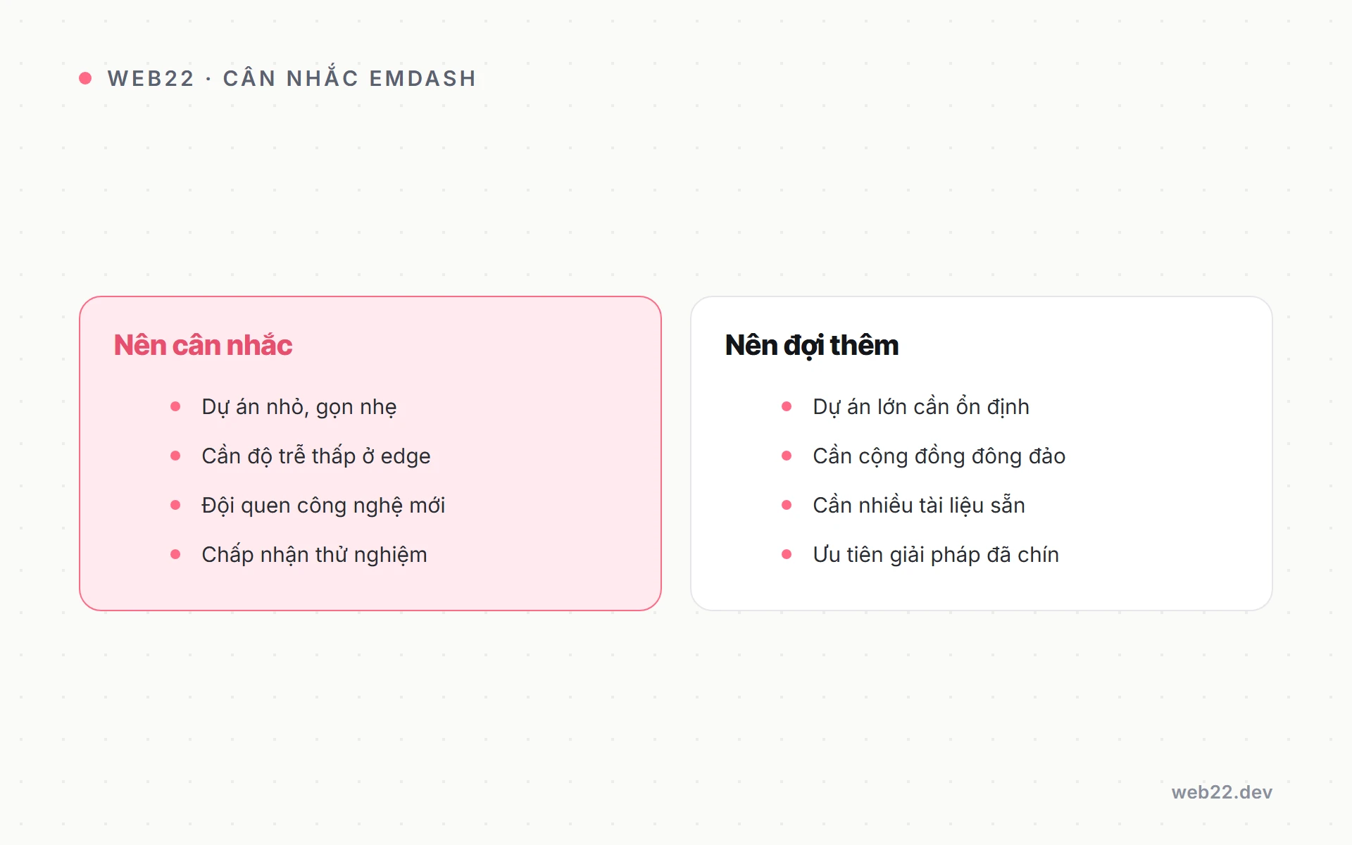 EmDash là gì và vì sao Cloudflare gọi nó là hậu duệ của WordPress 3 Bảng cân nhắc khi nào nên thử EmDash và khi nào nên chờ thêm