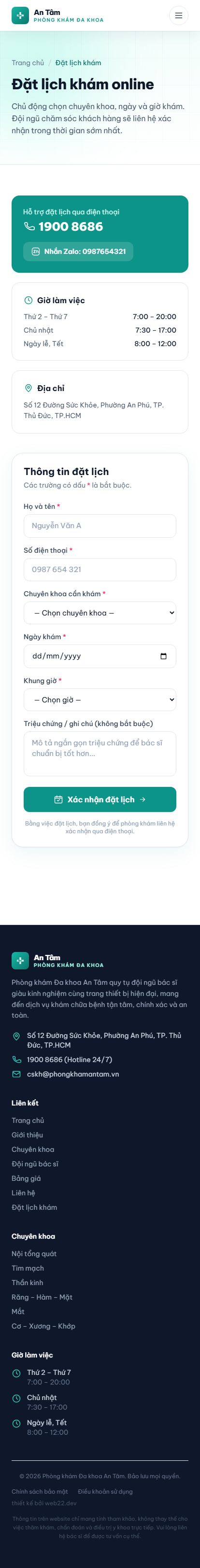Đặt lịch trên điện thoại