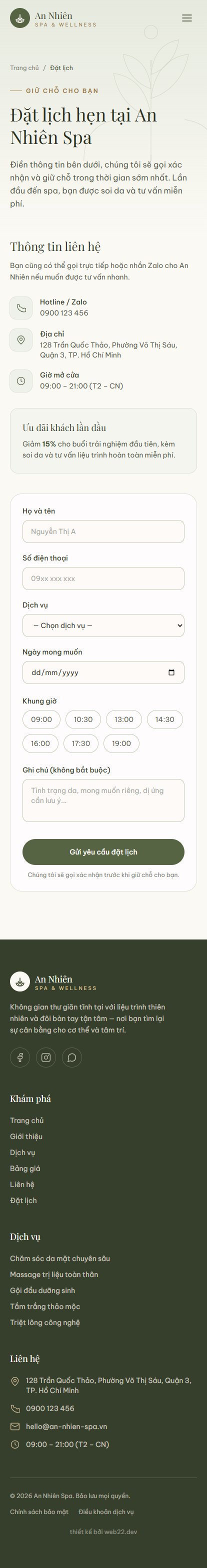 Đặt lịch trên điện thoại