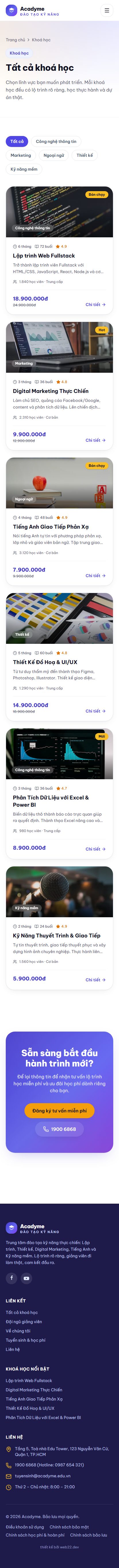 Khoá học trên điện thoại