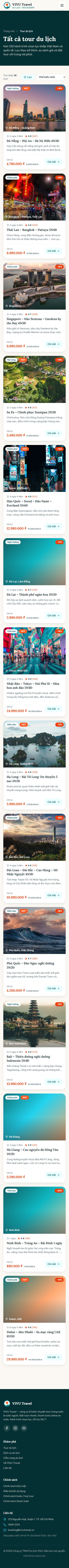 Tìm tour trên điện thoại