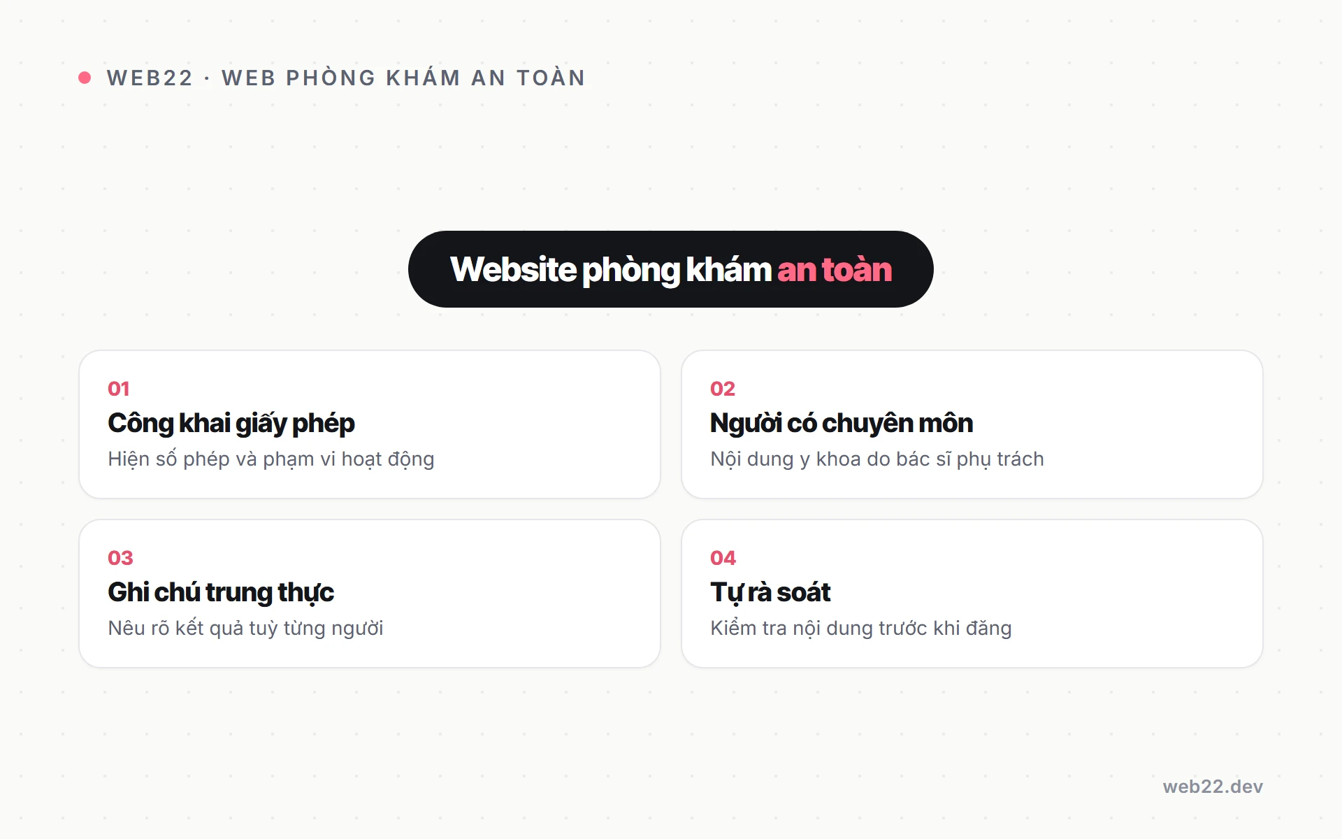 Những việc một website phòng khám an toàn nên làm