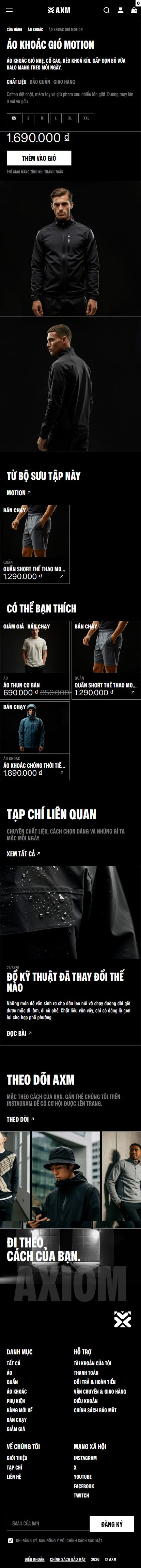 Trang món đồ AXM trên điện thoại