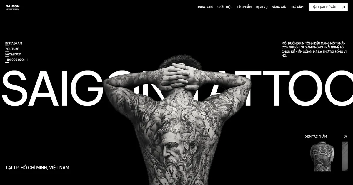 Saigon Tattoo Studio — website tiệm xăm nghệ thuật
