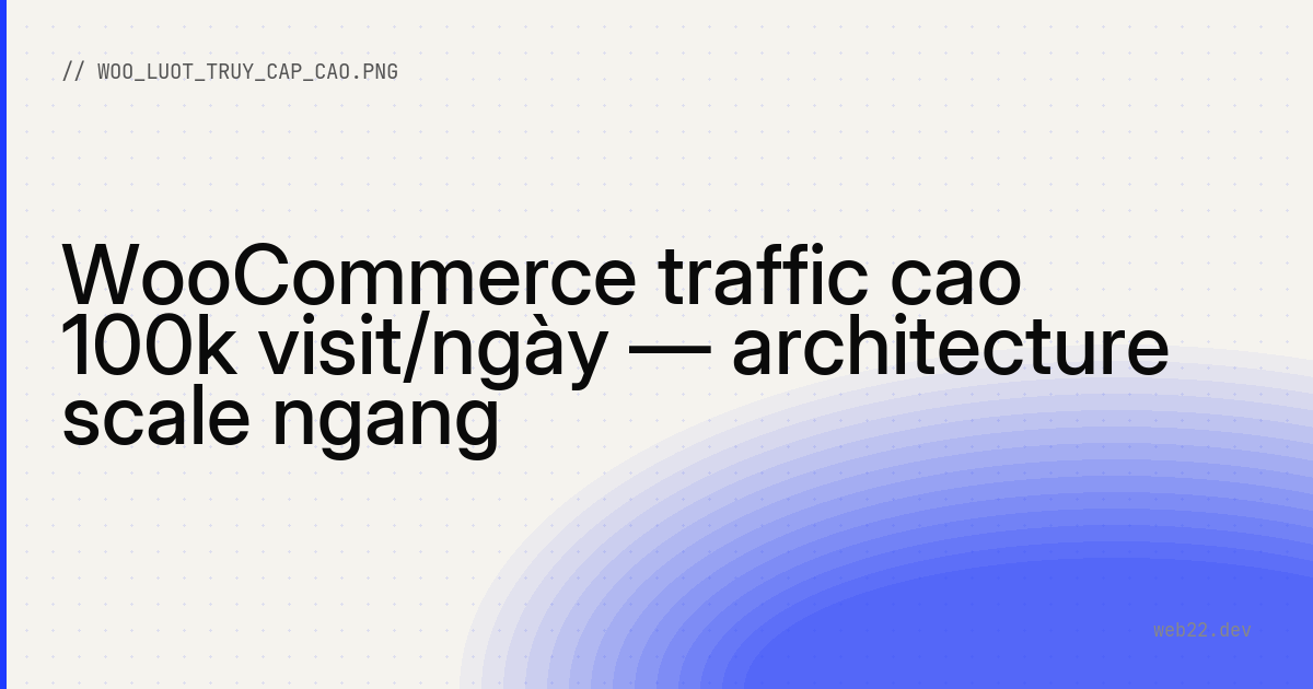 WooCommerce traffic cao 100k visit/ngày — architecture scale ngang